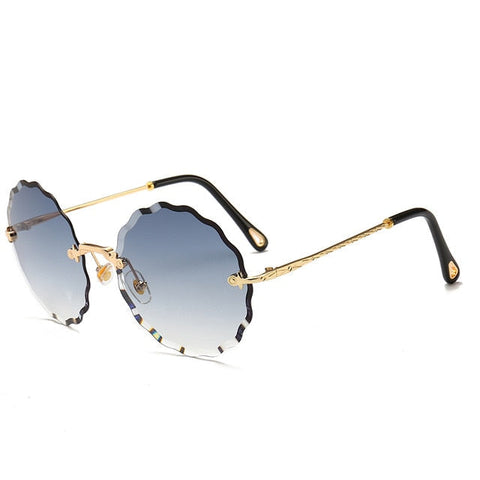 Luksus runde solbriller Damemærke Designer Solbriller uden kant til kvindelige farvetoner Mode Rosie Eyewear