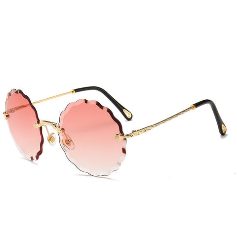 Luksus runde solbriller Damemærke Designer Solbriller uden kant til kvindelige farvetoner Mode Rosie Eyewear