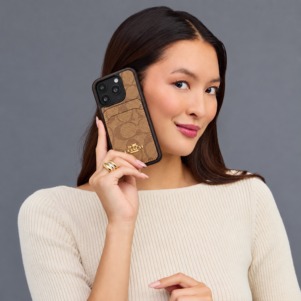 Classic iPhone Case With Card Holder Coffee -KB241416 — product view 7