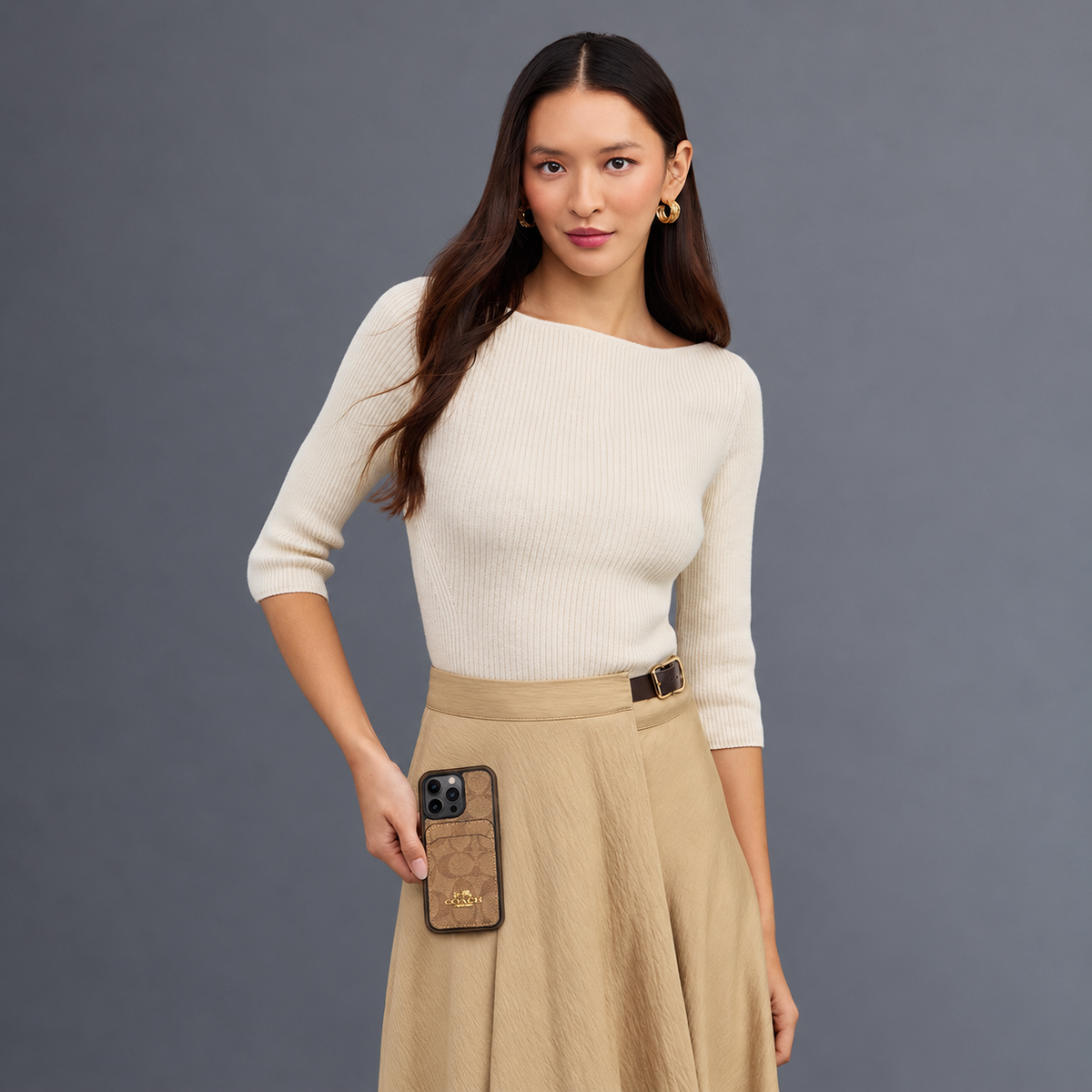 Classic iPhone Case With Card Holder Coffee -KB241416 — product view 5