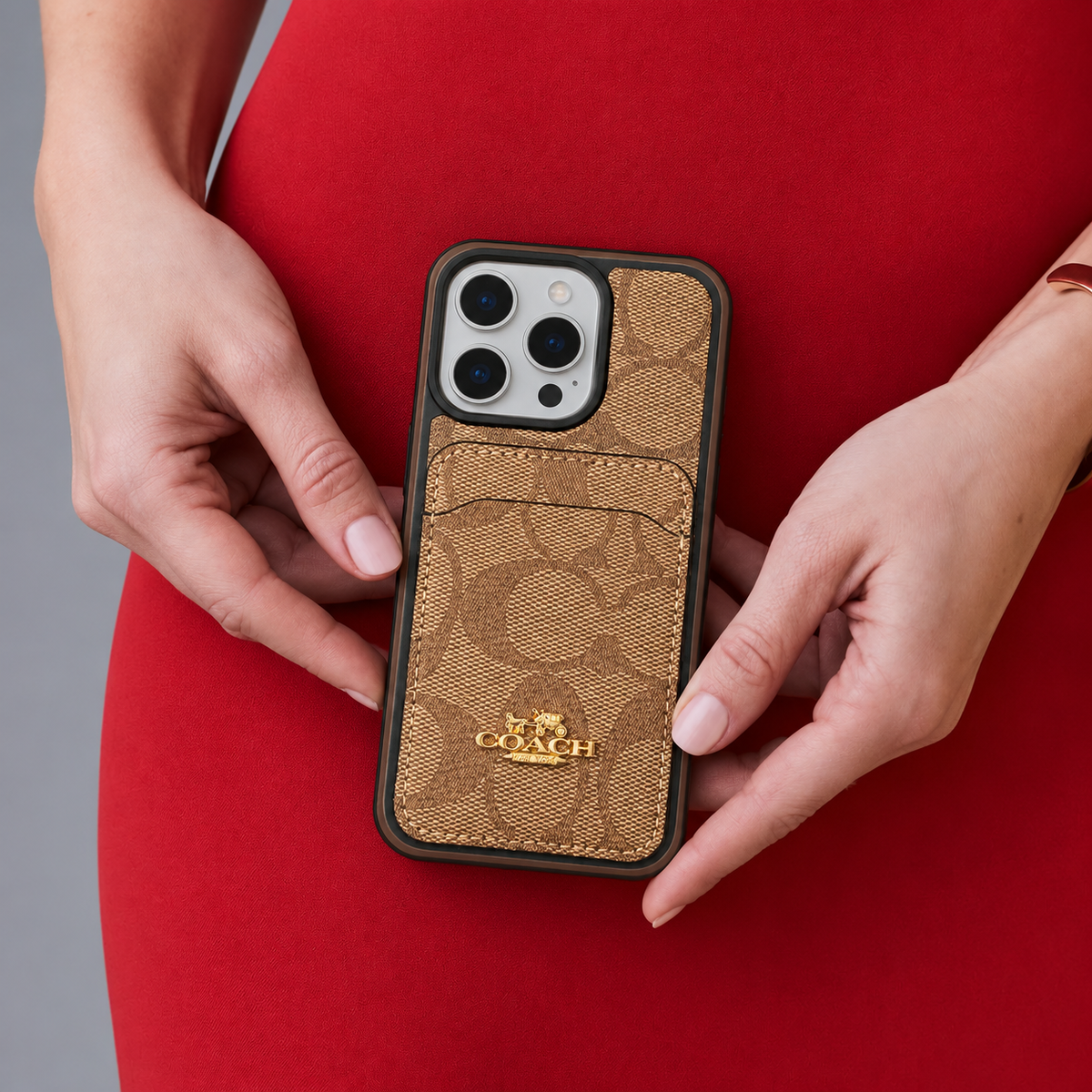 Classic iPhone Case With Card Holder Coffee -KB241416 — product view 1