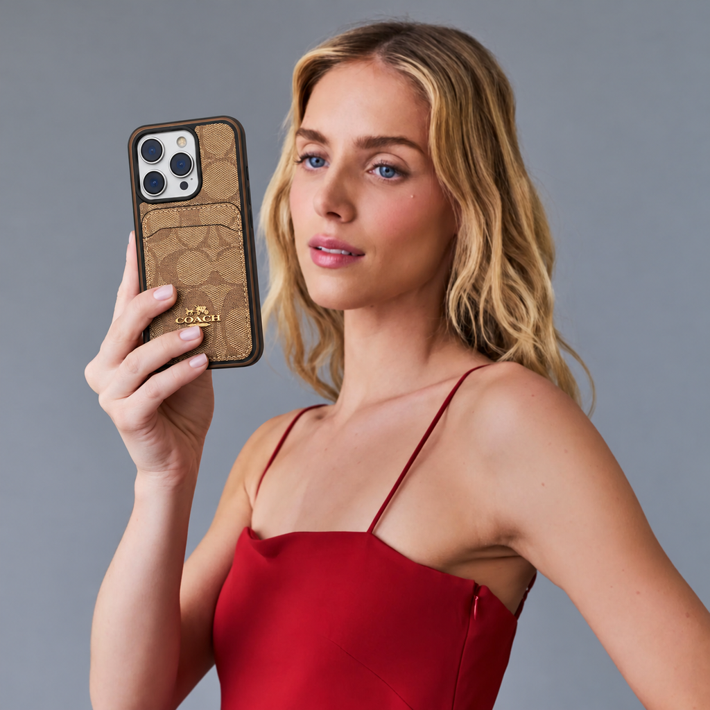 Classic iPhone Case With Card Holder Coffee -KB241416 — product view 2