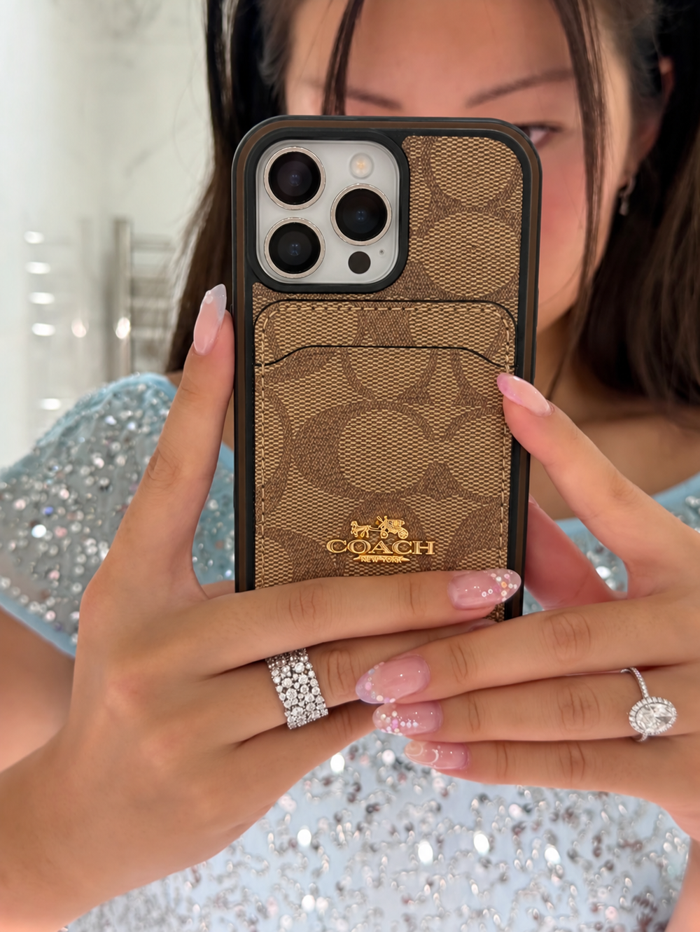 Classic iPhone Case With Card Holder Coffee -KB241416 — lifestyle scene 1
