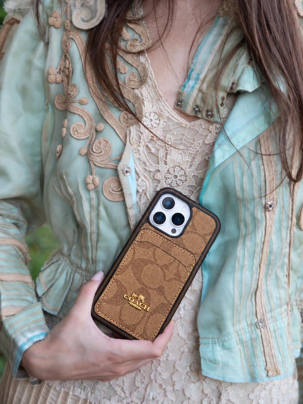 Classic iPhone Case With Card Holder Coffee -KB241416 — lifestyle scene 10